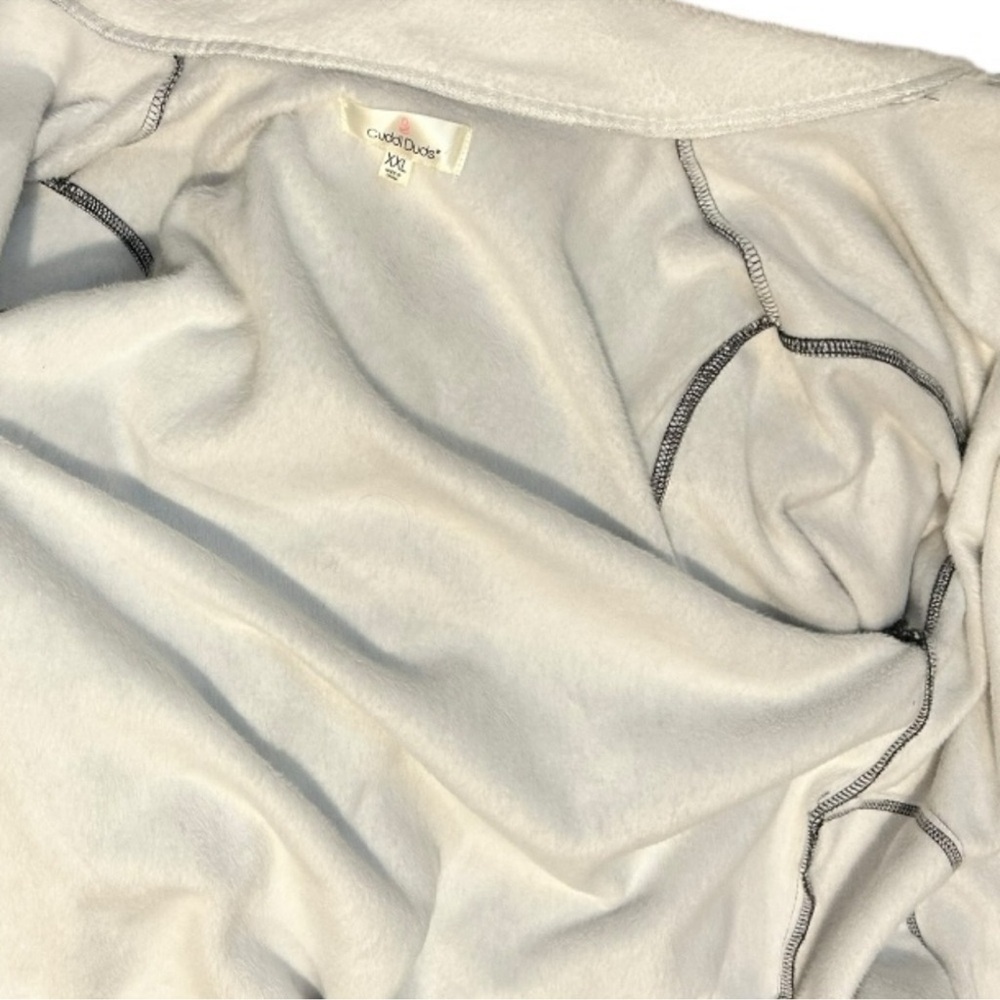 CUDDL DUDS Cozy Gray and White Fleece Jacket Zip Up Side Pockets Size XXL EC - Picture 5 of 7